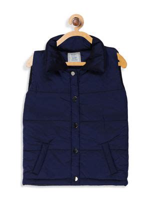 Buy Blue Giraffe Navy Blue Solid Jackets Online