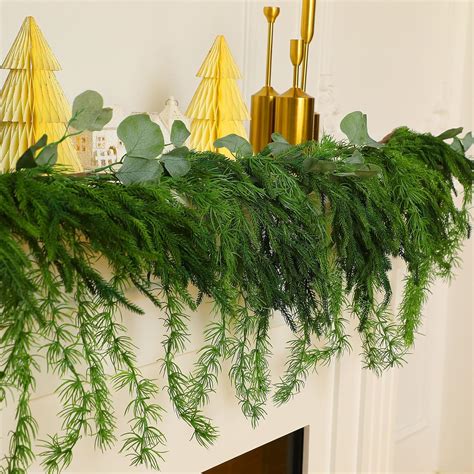 Amazon.com: Cindeer Christmas Norfolk Pine Garland Realistic Artificial ...