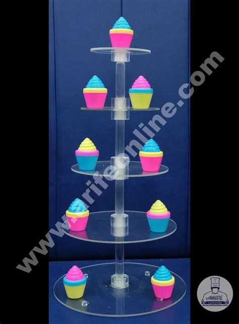 Cake Decor 5 Tier Round Acrylic Cupcake Stand – Arife Online Store