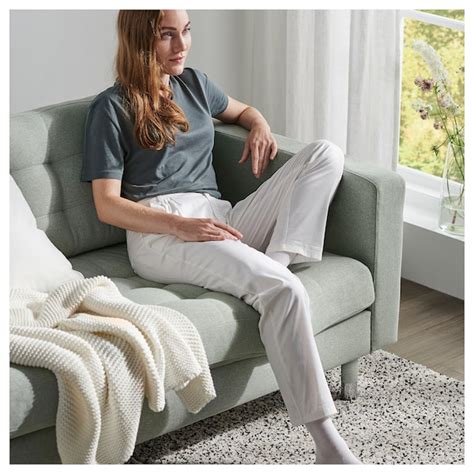 LANDSKRONA 3-seat sofa, Gunnared light green/metal - IKEA