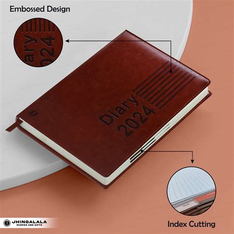 Jhingalala Leather Cover Hardbound Executive New Year Diary 2024 With ...