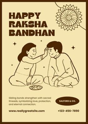 Free Raksha Bandhan Poster Design Templates - Canva