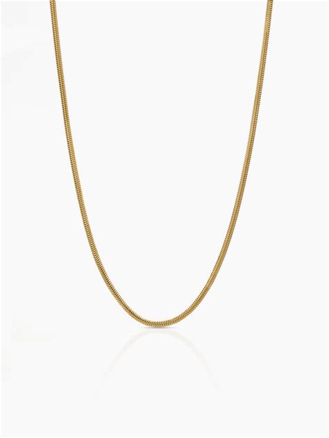 Buy the Elliot 18K Gold Plated Men's Round Snake Chain Online | Swashaa