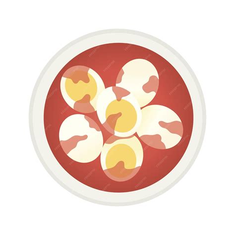Clipart of indonesian food spicy eggstelur balado | Premium Vector