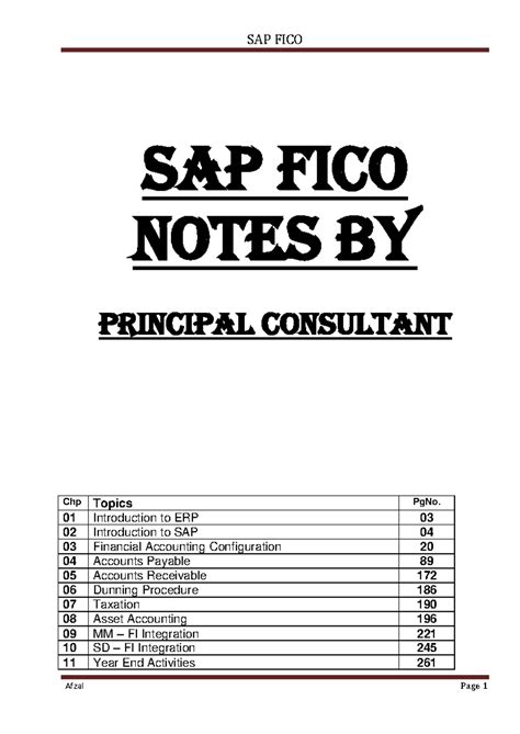 SAP FICO Comprehensive Study Notes: Course Code FICO2023 - Studocu