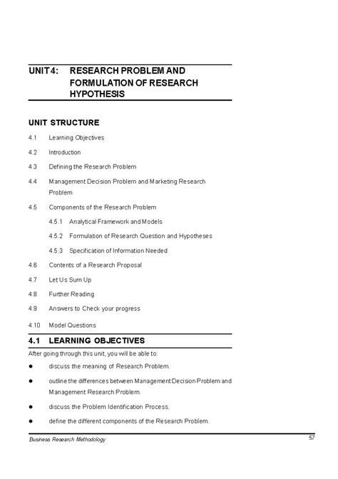 Unit 4 - Research Problem and Formulation of Research Hypothesis Unit 4 ...