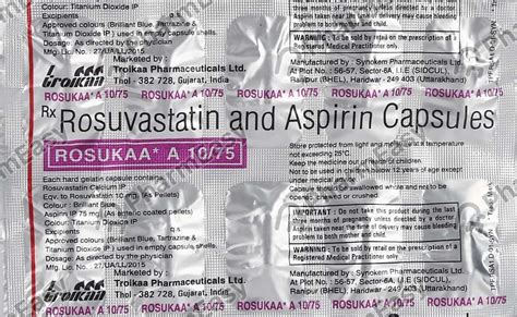 Rosukaa A 10/75 Strip Of 10 Capsules: Uses, Side Effects, Price ...