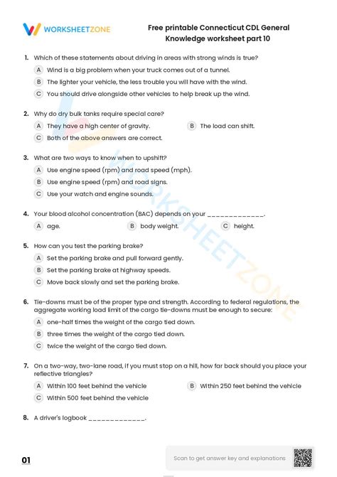 Image result for CDL Practice Test Worksheet