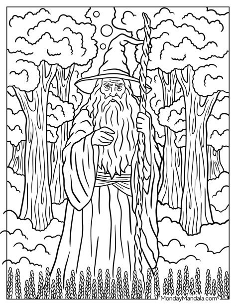 Image result for Wizard Coloring Pages