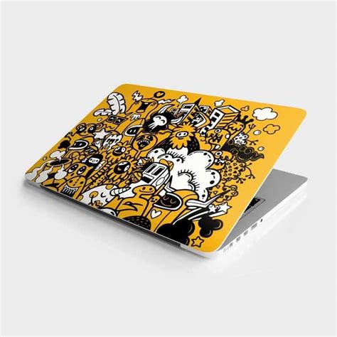 STICK IT UP – Yellow Funky Monsters Laptop Skin – Custom Laptop Skins ...