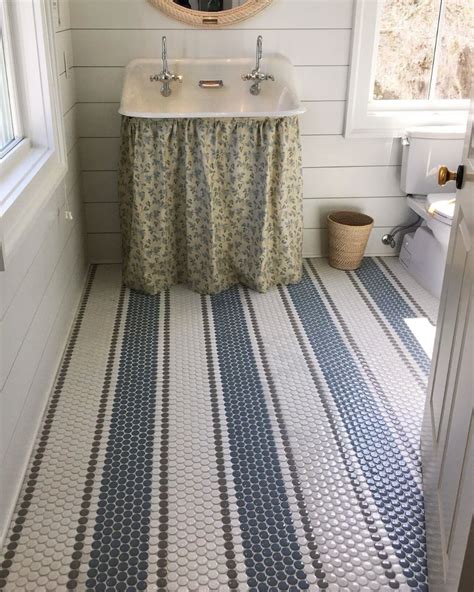 The audacity of STRIPES. This homeowner took our 1” penny round tiles ...