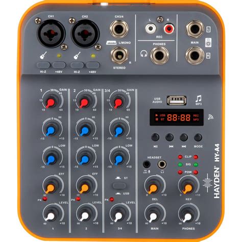 HAYDEN HY-A4 4-Channel DJ Mixer with Bluetooth & USB