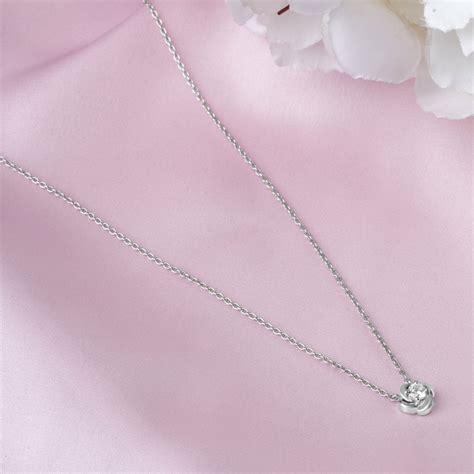 Minimalist Rose Rhodium Plated 925 Sterling Silver Necklace – Zavya
