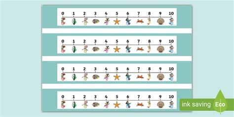 The Little Mermaid Number Lines 0 10 (teacher made) - Twinkl