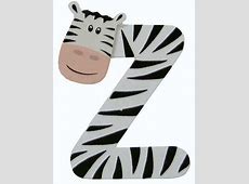 2 3/4" Painted Alphabet Letter "Z" Animal   Paper Crafting  