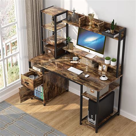 Computer Desk with Hutch and Storage Shelf, 65 Home India | Ubuy