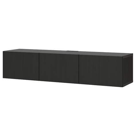 BESTÅ TV bench with doors, black-brown/Lappviken black-brown, 180x42x38 ...