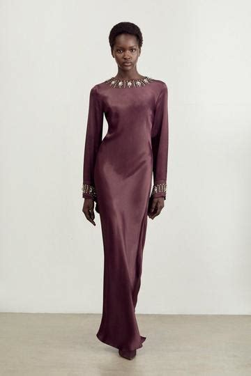 Long Sleeve Satin Dresses | Karen Millen