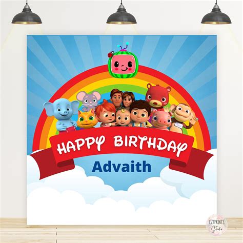 Cocomelon Theme Backdrop | Personalised – Ezyprints Studio