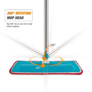 RONTENO Stainless Steel Flat Mop in Microfiber for Drying Floor - 1pc ...