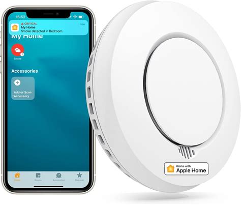 Meross Interlinked Smart Smoke Alarm, EN14604, Hub Required Smoke ...
