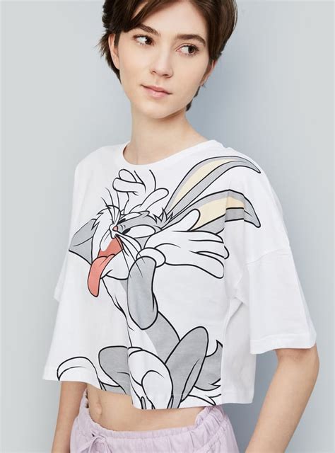 Buy Women Bugs Bunny Printed Crop T-shirt Online at just Rs. 399.0 ...