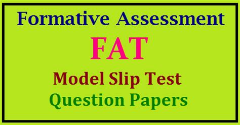 Formative Assessment Model Slip Test Question Papers - TS TET Online ...