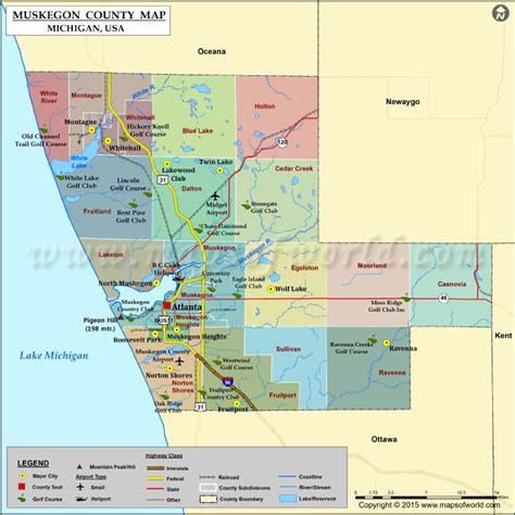 Muskegon County, Michigan Map | MapsofWorld