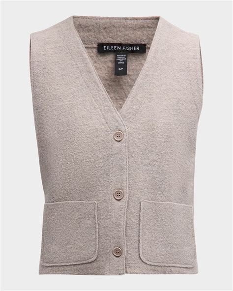 Eileen Fisher Lightweight Boiled Wool Vest | Neiman Marcus