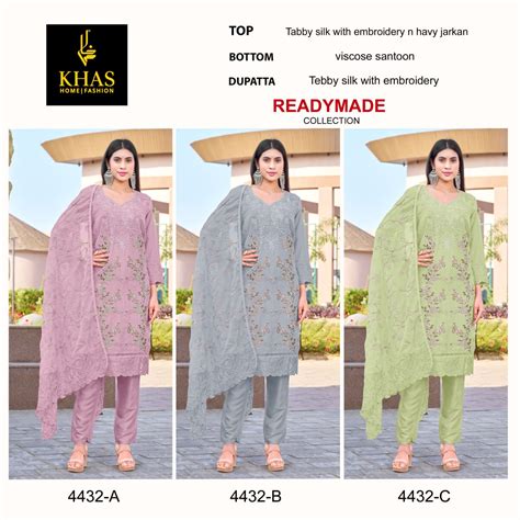 4432 Abc Khas Tabby Silk Pakistani Readymade Suits Wholesale Rate ...