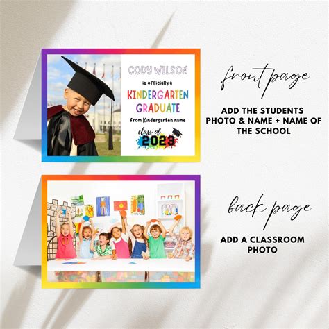 Kindergarten Graduation Card INSTANT DOWNLOAD Editable Kindy - Etsy