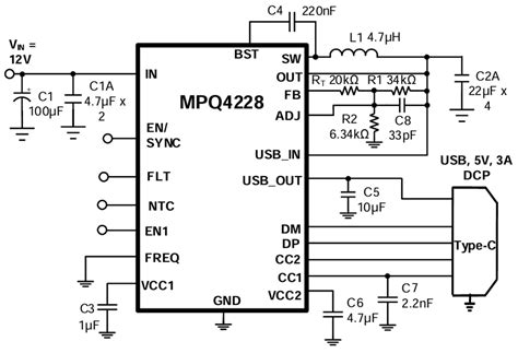 MPQ4228 Buck Converter with USB Charging Port - MPS | Mouser