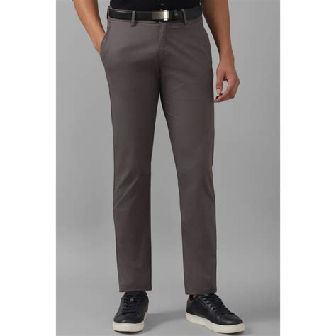 Buy Allen Solly Men Grey Slim Fit Solid Casual Trousers Online