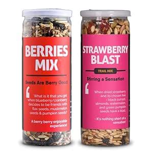 Omay Foods Berries Mix Combo Pack I Roasted Oil-Free Snacks I Healthy ...