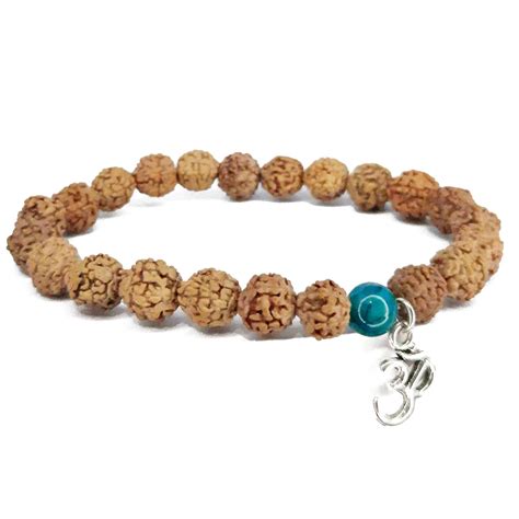 Buy Original Rudraksha Aquamanire Om charm Kundalini Yoga Bracelet ...