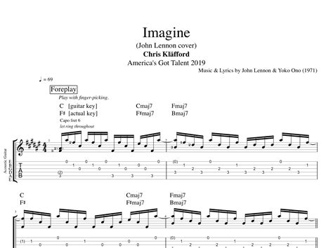 "Imagine" (John Lennon cover) · Chris Klafford || Guitar + Vocal: Tab ...