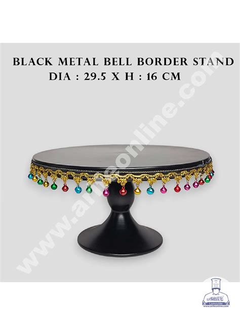 CAKE DECOR™ Black Metal Cake Stand with Small Bells Border | Dessert S ...