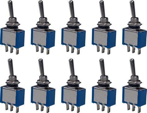 Electronic Spices 10pcs SPDT Mini Toggle Switch 3-Pin 2 Position ON/ON ...