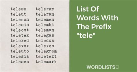 List Of Words With The Prefix "tele"