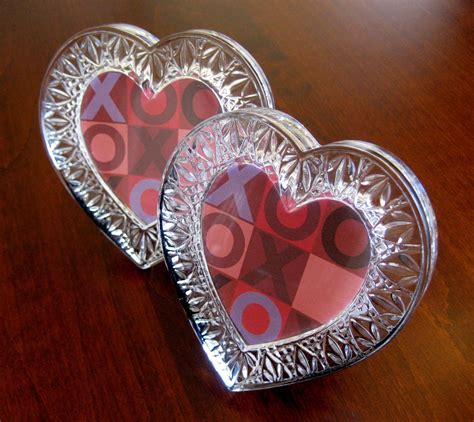 Heart Shaped Frame Set Two Glass Heart Shaped Photo Frames