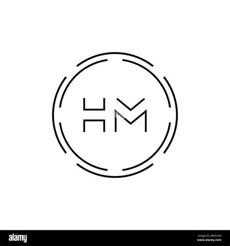 Hm logo monogram with emblem style isolated on Vector Image