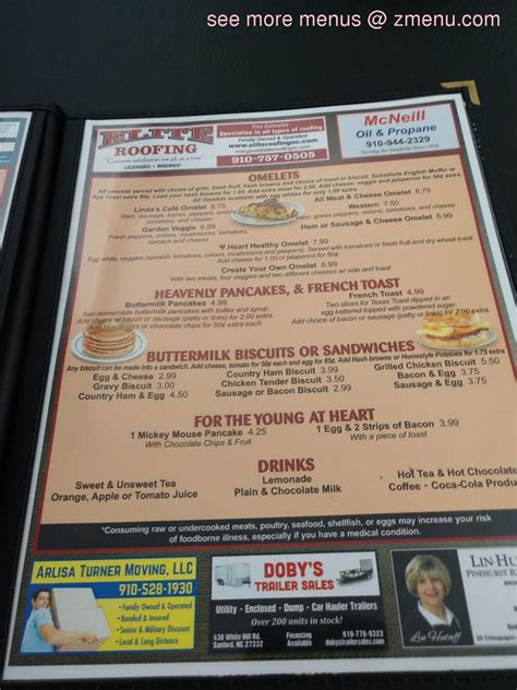 Menu at The Village Cafe, Pinehurst, 525 McCaskill Rd