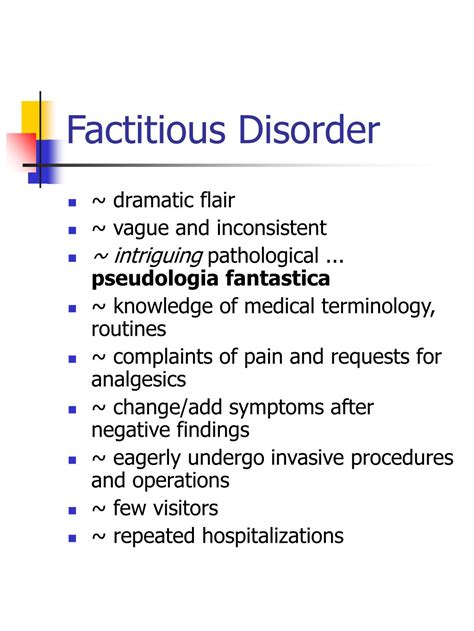 PPT - Malingering VS Factitious Disorders PowerPoint Presentation, free ...