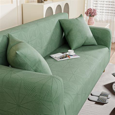 Lukzer Universal 3 Seater Jacquard Sofa Cover with 2 Cushion Cover Soft ...