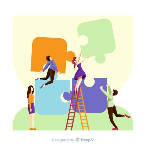 Menschen verbinden Puzzleteile | Kostenlose Vektor