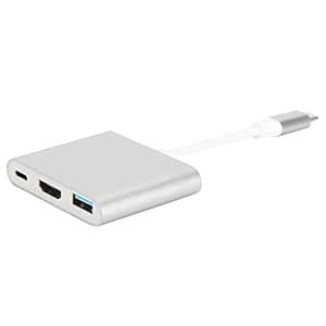 USB C to Adapter, 4K HD USB C Hub Adapter, 3 in 1 Type-C to Multiport ...