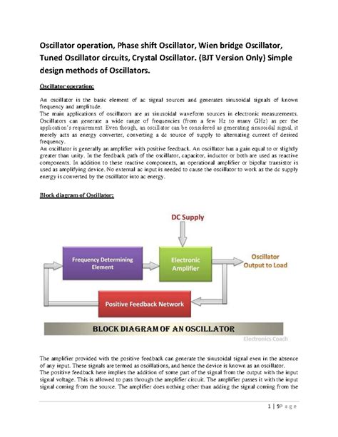 Oscillators - (BJT Version Only) Simple design methods of Oscillators ...