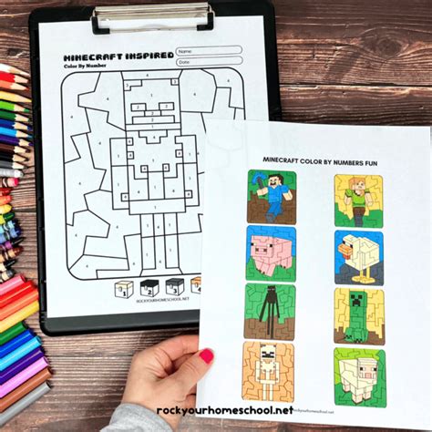 Image result for Math Color by Number Coloring Pages Minecraft