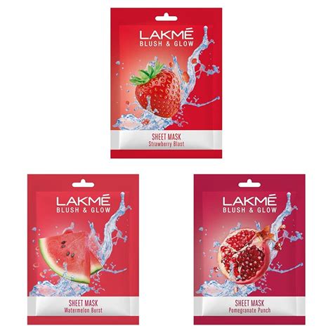 Lakmé Blush & Glow Strawberry Sheet Mask, 20 ml & Lakmé Blush & Glow ...