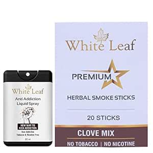 Buy White Leaf Tobacco & Nicotine-Free Premium Herbal Cigarette Clove ...